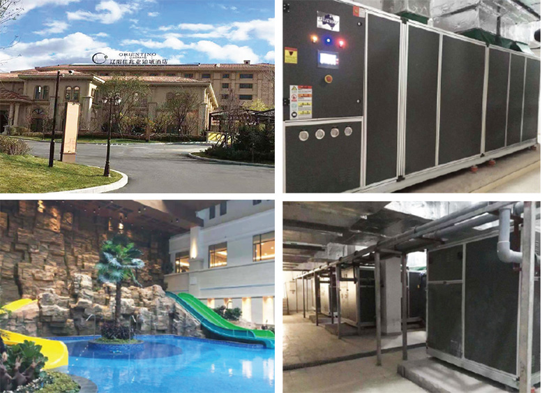Aire-iturri onenaren bero-ponpak ur beroaren produkziorako bost - Star Hotel Gonbidatuak